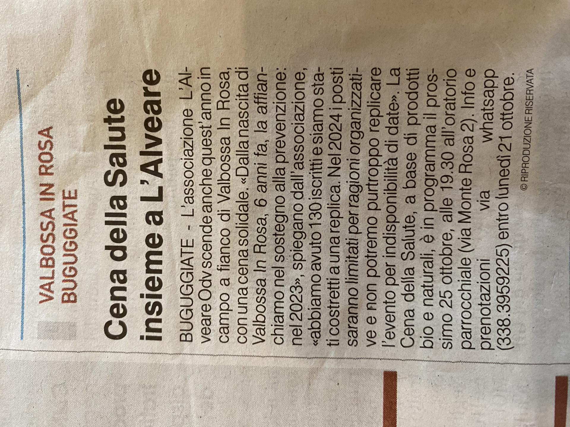 CENA DELLA SALUTE 2024